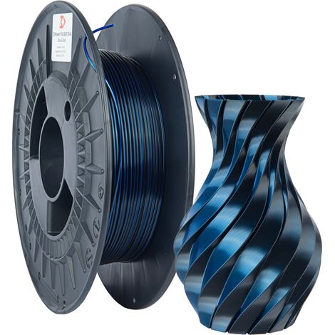 Filamento 3DPower PLA silk dual 1.75mm Blu/Nero 0.3kg (1/4)