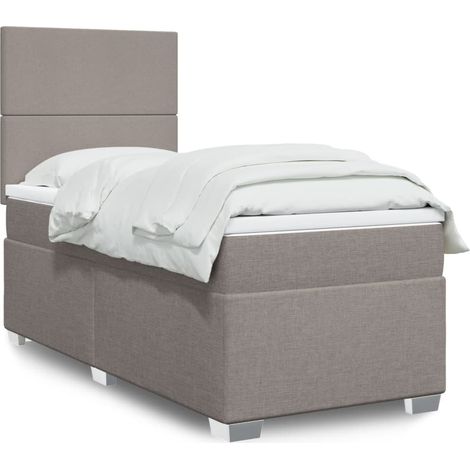 Boxspringbett mit Matratze Taupe 80x200 cm Stoff