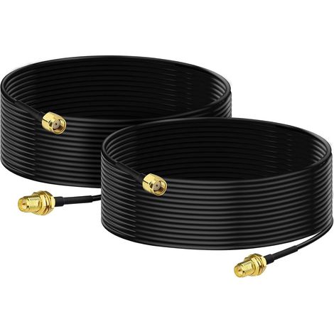 Câble Rallonge Antenne WiFi RP-SMA Mâle à Femelle RG174 5 m, 2pcs (1/5)