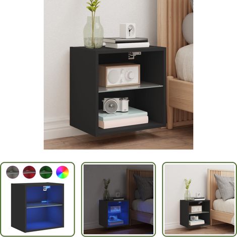 LED-Leuchten - Wand-Nachttisch mit LED-Leuchten Schwarz (1/5)
