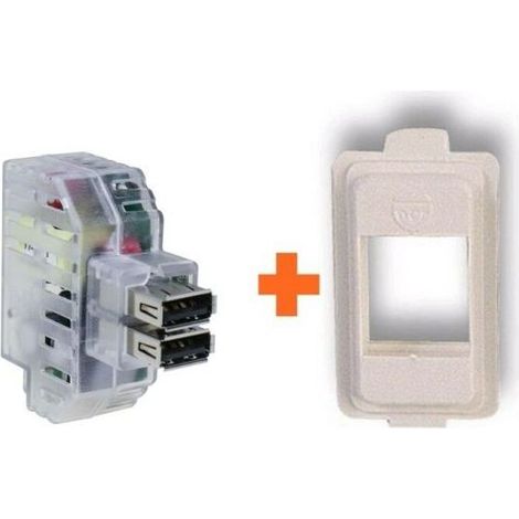 Keystone caricatore doppia presa USB 2,4 A Iphone Bticino Magic compatibile