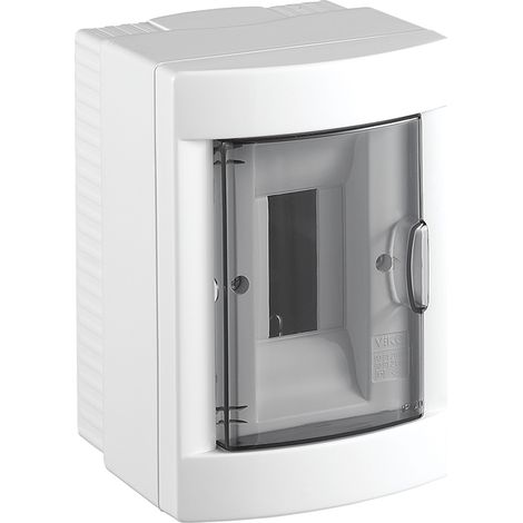Tableau électrique nu saillie 2 modules – Indice IP40 – Porte fumée réversible – Montage en saillie pour espaces réduits – Vi-Ko