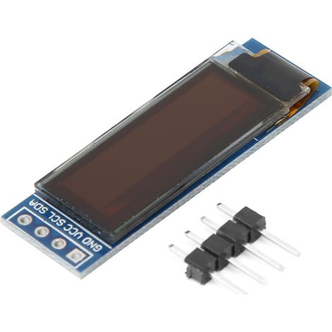 0,91-Zoll-OLED-Bildschirm, I2C-Schnittstelle, 128 x 32 Pixel, Weiß/Blau, 3,3–5 V Stromversorgung (1/5)