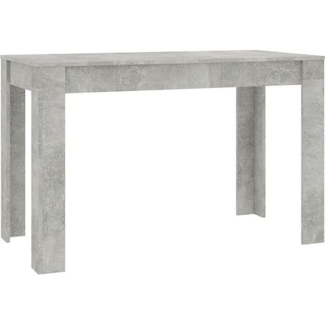 Table à manger bois gris effet béton Kinsa 120cm (1/5)