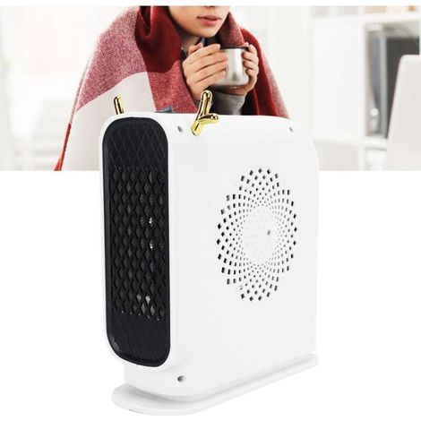 Enowelir Chauffage Électrique Portable Rapide Silencieux Sûr Compact Pour Bureau Prise UE Blanc 220V (1/4)