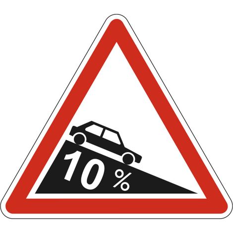 Panneau de signalisation danger - Descente dangereuse - Triangulaire - Gamme Ecolign - Classe 1 - 500mm (1/5)