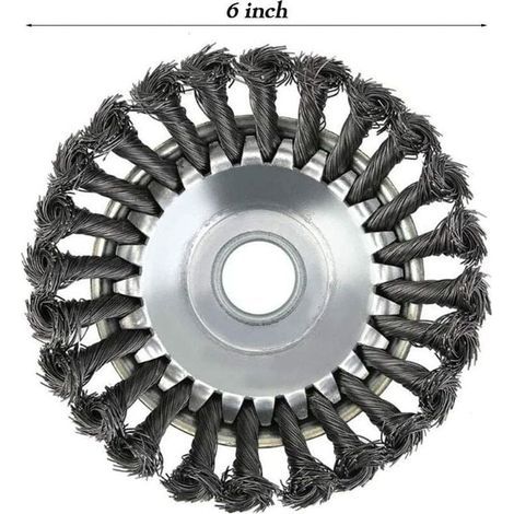 Trimmer Head - 150 mm Steel Wire Disc - For Lawn Weeding Rust Removal And Surface Cleaning - 1 Piece (1/4)