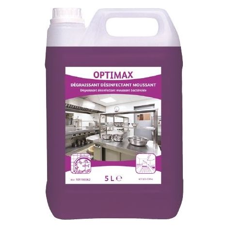 Optimax Dégraissant Désinfectant moussant - Lot de 3 Colis de 2 Bidons de 5L - Diversey