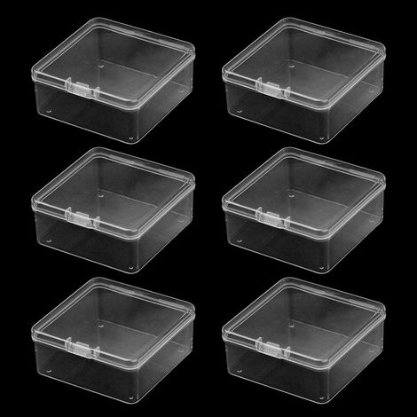 Boîte De Rangement En Plastique Transparent - 6 Pièces - Pour Perles Accessoires De Loisirs Créatifs Et Petits Objets - Avec Couvercle (1/5)