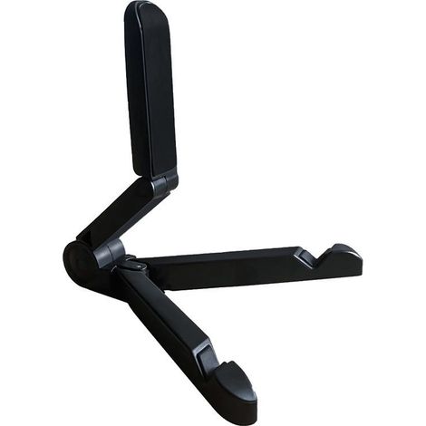 Support pliable - Support pour téléphone - Support pliable noir - Support pliable noir - Support pour tablette et téléphone - Plastique (1/3)