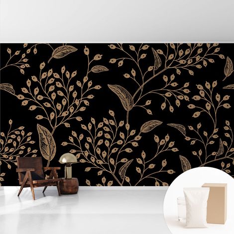 Papier peint intissé décoratif avec motifs pour salon et chambre a motif - Colle incluse gratuite Élégance botanique 416x254 cm (1/5)