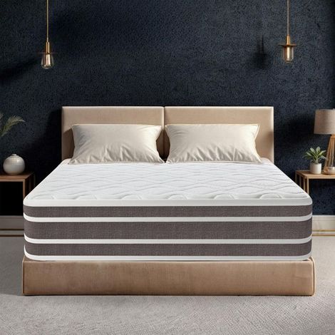 Matelas 140x190 cm - Epaisseur 28 cm Matelas luxe - Hybride Mousse à mémoire de forme+Noyau à ressort - Hypoallergénique