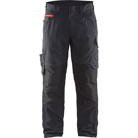 Pantalon de travail stretch 1495 - Noir/Rouge XL - FR(48) - SE(C54) - Courtes (1/2)