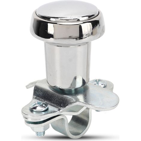 Bouton de direction chromé en acier inoxydable pour voiture - Aide à la manœuvre améliorée (Réf. 70108) (1/5)