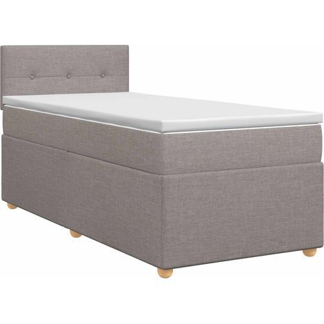 Lit boxspring avec matelas Taupe 90 x 190 cm Tissu (1/5)