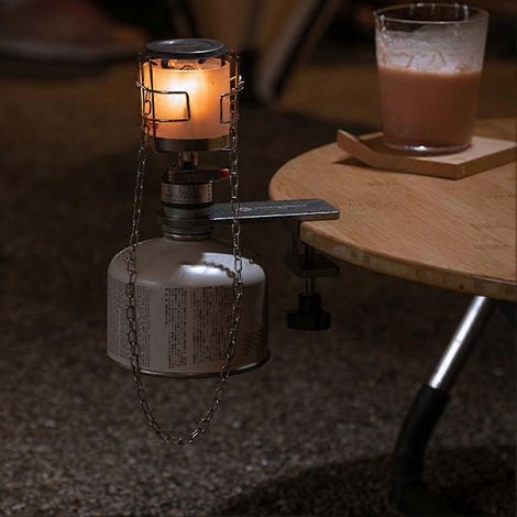 CAMPINGMOON Z18 Lampe plate pour réchaud à gaz, fixation pour table de camping, extension de bureau noire (1/5)
