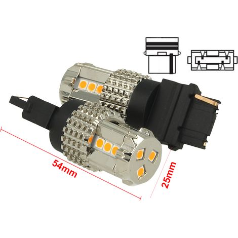 Lampada Led 3156 T25 PY27W 12V 45W No Polarita Arancione Super Luminoso Per Frecce (1/3)