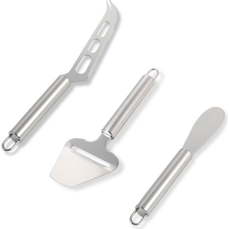 Juego de 3 cuchillos para queso, cuchillo para queso, cuchillo para mantequilla, aptos para cortar queso (3 tipos) (1/5)