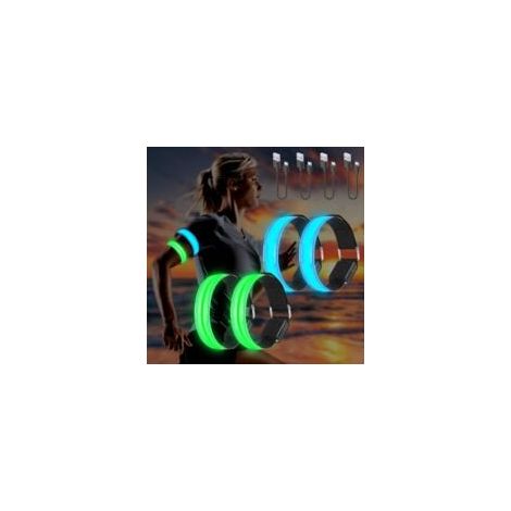 Wiederaufladbare LED-Armbänder per USB, reflektierende LED-Laufarmbänder, verstellbare Blinkarmbänder, LED-Sicherheitsarmbänder für Arm/Handgelenk/Knöchel/Bein zum Laufen und Radfahren (1/4)