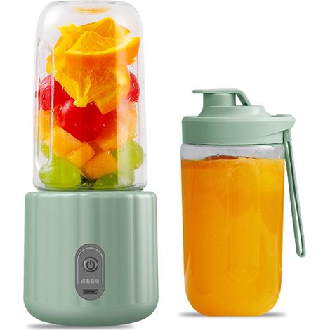 Extracteur de jus double tasse, portable, rechargeable, petit gobelet à jus pour sportifs, multifonctionnel. (1/5)