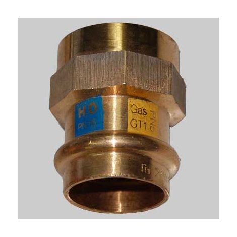 RACCORDO BRONZO DIRITTO FEMMINA A PRESSARE - 15 x 1/2