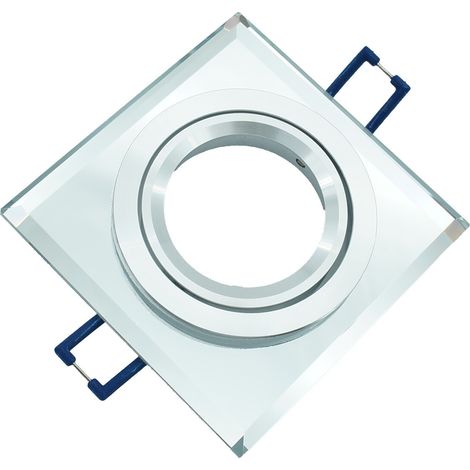 Faretto incasso quadrato vetro bianco GU10 orientabile IdeaLED (1/3)
