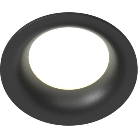Runder, schwarzer Einbaustrahler für Badezimmer, IP65, 1xGU10, 50W, schlank, Maytoni (1/5)