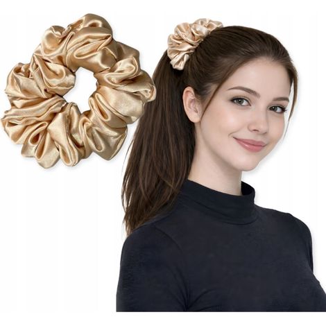 SRUNCHIES diadema de satén sin costuras 13 cm cómoda BEIGE (1/5)