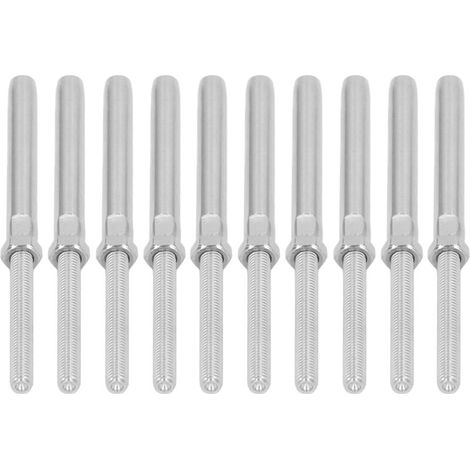 Kit de 10 vis à câble en acier inoxydable M5 3mm pour garde-corps, fixation câble inox, quincaillerie câble tendu, boulon lag avec sertissage (1/4)