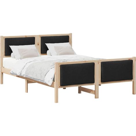 Maison Exclusive - Cadre de lit avec tête de lit Noir 160 x 200 cm tissu
