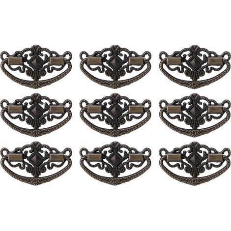 Lot de 15 poignées de tiroir de cuisine style antique, en alliage de zinc, pour petits meubles. (1/5)