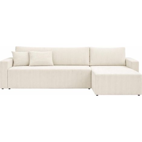 Sofello Sofa-Eckcouch PARO Vanille aus Cordvelours, 191–200 x 131–140 cm, Eigenschaften (1/5)