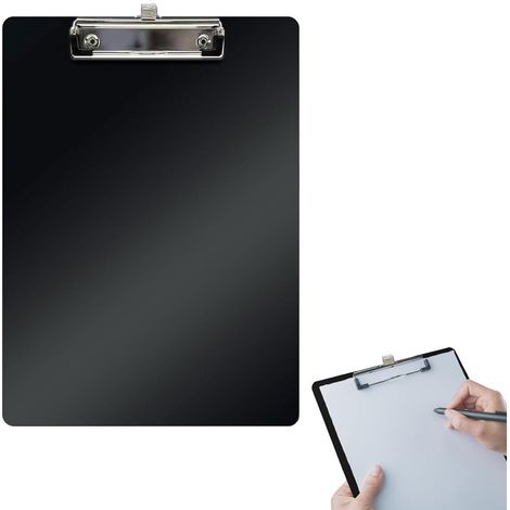 Porte Bloc,Porte Bloc A4,Porte Bloc A4 Avec Pince,Porte Documents A4,Support Feuille Avec Pince,Support Feuille A4, Avec Porte Stylo,31,5 Cm X 22,5 Cm(Noir)