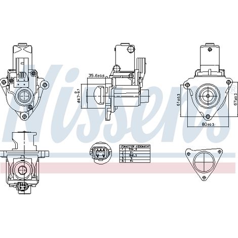 Vanne EGR Nissens 98510 HYUNDAI 284102F000 284102F000FFF