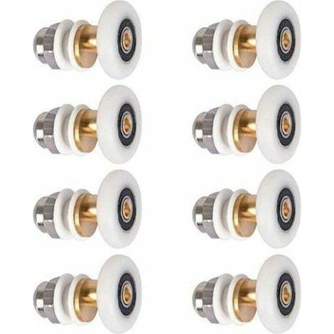 8x Galet Rouleau Roulette Roue Porte de Douche Coulissant Salle de Bain 19mm Haut Bas (1/4)