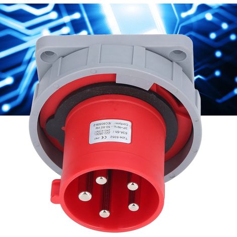 Connecteur mâle aviation à prise inversée industrielle 63A IP67 étanche à l'eau et à la poussière (1/5)