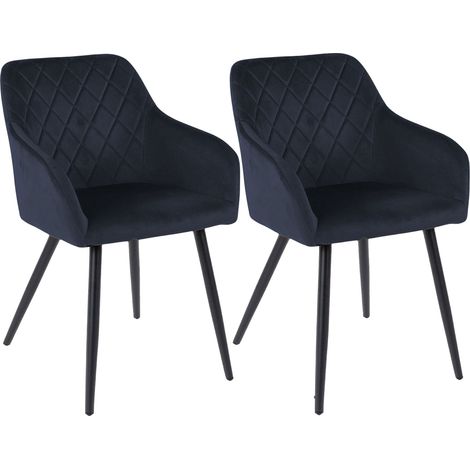 Lot de 2 chaises 59x56x82 cm en velours bleu marine - VELVET