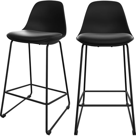 Silla de bar Leni negro 65 cm (juego de 2) (1/4)