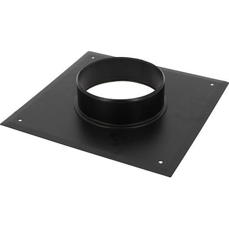 TEN – Plaque de connexion cheminée concentrique Ø80/125 – Laqué noir pour évacuation des produits de combustion – Système pour poêles à granulés