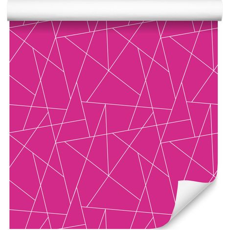 Carta da parati con motivo geometrico su sfondo viola, centro viola 50x1000 cm (1/5)