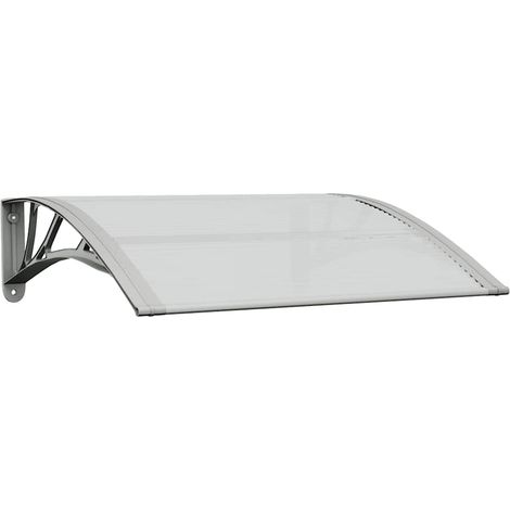 vidaXL Door Canopy Grey and Transparent 80x75 cm Polycarbonate