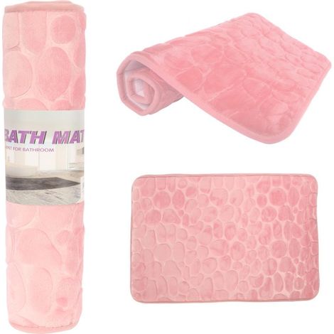 Tappeto da bagno antiscivolo in microfibra rosa cipria (1/4)