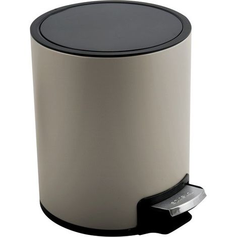 Poubelle à pédale Inox RIKU 3L Taupe mat Spirella (1/5)