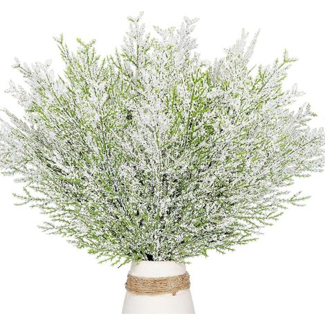 AURA 24er-Pack dekorative künstliche Tannenbaumspieße für Girlanden, Kränze und Gartendekorationen für Feiertage (E-Snowy) (1/5)