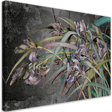 Tableau sur toile Iris fleurs dans le vent 100x70 (1/5)