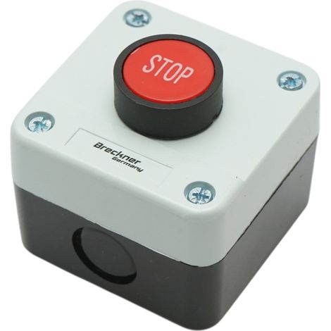 Alloggiamento pulsante di comando STOP rosso con ritorno 1NC Breckner Germany (1/4)