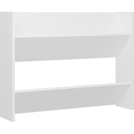 Armoire à chaussures range chaussures rangement meuble entrée couloir salon murale 80 x 18 x 60 cm aggloméré blanc (1/4)