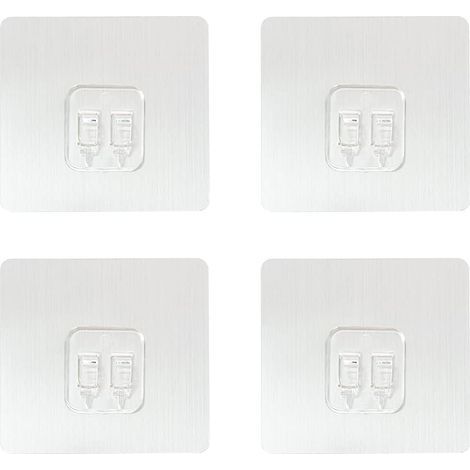 Juego de 8 ganchos autoadhesivos para ducha, cesta de ducha, estante de baño, jabonera, fregadero de cocina, ganchos adhesivos de repuesto (juego de 8 piezas) (transparente) (1/5)