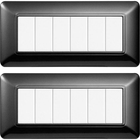 gloca Set Placche Plastica Compatibili Matix (2 Pezzi acciaio scuro, 6 Posti) (1/4)