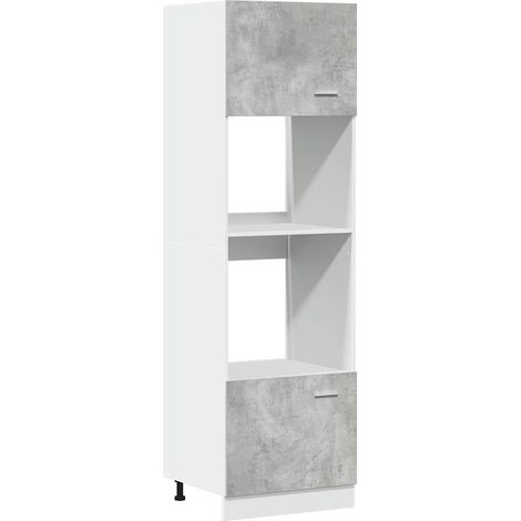 Maison Exclusive - Mobile per Microonde “Lyon” Grigio Cemento 60x57x207 cm (1/5)